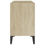 vidaXL Meuble TV avec pieds en métal Blanc/chêne sonoma 69 5x30x50 cm