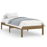 vidaXL Cadre de lit Marron miel Bois de pin massif 90x200 cm
