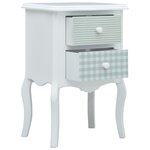 vidaXL Table de chevet Blanc et gris 43x32x65 cm MDF