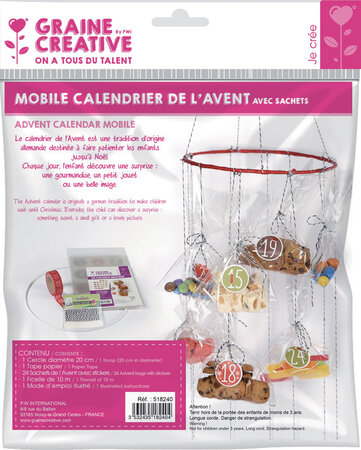 Mobile de l'Avent avec sachets