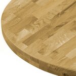 vidaXL Dessus de table Bois de chêne massif Rond 44 mm 800 mm