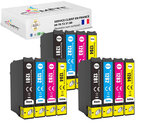 12 cartouche d'encre compatibles avec epson t128xl b3c3m3y3