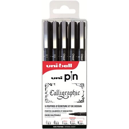 Feutre technique pin asp015  set de 5 uni-ball