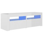 vidaXL Meuble TV avec lumières LED blanc brillant 120x35x40 cm