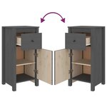 vidaXL Buffet Gris 40x35x80 cm Bois massif de pin