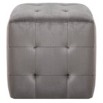 vidaXL 2 Pièces Poufs Gris 30 x 30 x 30 cm Tissu velours