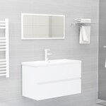 vidaXL Armoire d'évier avec lavabo intégré Blanc Aggloméré