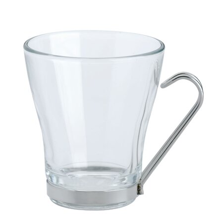 Tasse à thé monture inox 25 cl - lot de 3 - transparent