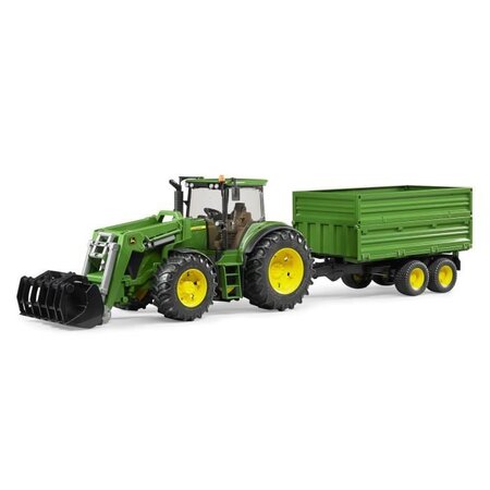 BRUDER - Tracteur JOHN DEERE 7930 avec fourche et remorque double niveau