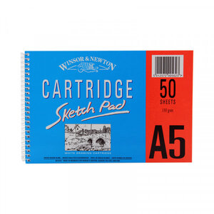 Carnet à dessin winsor et newton a5 spirale papier blanc 110g 50 feuilles