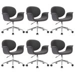 vidaXL Chaises pivotantes à manger lot de 6 gris tissu