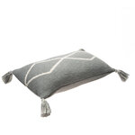 Coussin tricoté gris 48 x 30 cm
