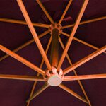 vidaXL Parasol suspendu avec mât Rouge bordeaux 3 5x2 9m Bois de sapin