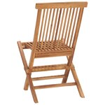 vidaXL Mobilier à dîner d'extérieur pliable 3 Pièces Bois solide de teck