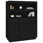 vidaXL Buffet haut Noir 89x40x116 5 cm Bois massif de pin
