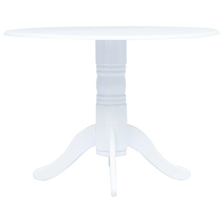 vidaXL Table de salle à manger Blanc 106 cm Bois d'hévéa massif