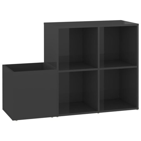 vidaXL Armoire à chaussures Gris brillant 105x35 5x70 cm Aggloméré