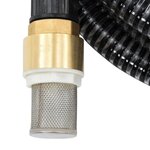 vidaXL Tuyau d'aspiration avec raccords en laiton noir 1 1" 3 m PVC