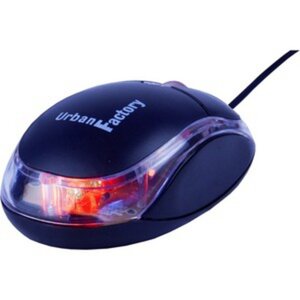 Urban factory brilliant desktop mini - souris - 3 boutons - filaire - usb - noir  transparent