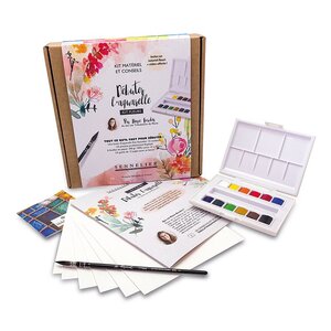 Coffret découverte Marie Boudon - La Petite Aquarelle - Thème fleuri