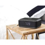 Big ben rr140ig radio réveil avec chargeur sans fil par induction - usb - gris