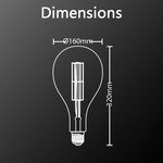 Ampoule led déco goutte giant (xxl) au verre ambré  culot e27  8w cons. (60w eq.)  800 lumens  lumière blanc chaud