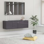 vidaXL Meuble TV Gris brillant 100x30x30 cm Aggloméré