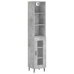 vidaXL Buffet haut Gris béton 34 5x34x180 cm Bois d'ingénierie