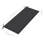 vidaXL Banc de jardin avec coussin anthracite 120 cm Teck massif