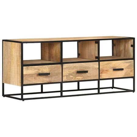 vidaXL Meuble TV 110x30x45 cm Bois de manguier brut