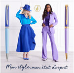 Stylo roller waterman hémisphère  laque violette  finition en plaqué or  recharge noire pointe fine  coffret cadeau