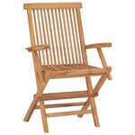 vidaXL Chaises de jardin 2 Pièces avec coussins blanc crème Teck massif