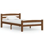 vidaXL Cadre de lit Marron miel Bois de pin massif 100x200 cm