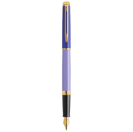 Stylo plume waterman hémisphère  laque violette  finition en plaqué or  plume moyenne plaqué or  coffret cadeau