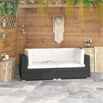 vidaXL Chaises d'angles 2 Pièces avec coussins Résine tressée Noir