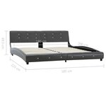 vidaXL Cadre de lit Gris Similicuir 180 x 200 cm
