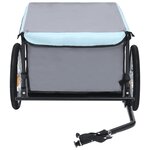 vidaXL Remorque de bicyclette Noir et bleu 65 kg