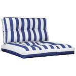 vidaXL Coussins de palette 2 Pièces rayures bleues/blanches tissu