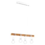 Eglo lampe suspendue townshend 4 lampes bois blanc et beige