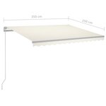 vidaXL Auvent manuel rétractable avec LED 3 5x2 5 m Crème