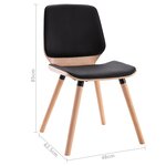 vidaXL Chaises à manger lot de 6 noir similicuir