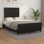 vidaXL Cadre de lit avec tête de lit Noir 120x200 cm Similicuir