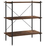 vidaXL Étagère à 3 niveaux Noir et bois foncé 80x40x92 cm