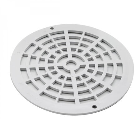 Grille bonde de fond ronde pour piscine - Diam 17,5 cm - Blanc