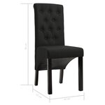 vidaXL Chaises à manger lot de 2 noir tissu