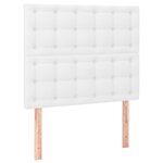 vidaXL Sommier tapissier et matelas et LED Blanc 100x200 cm Similicuir