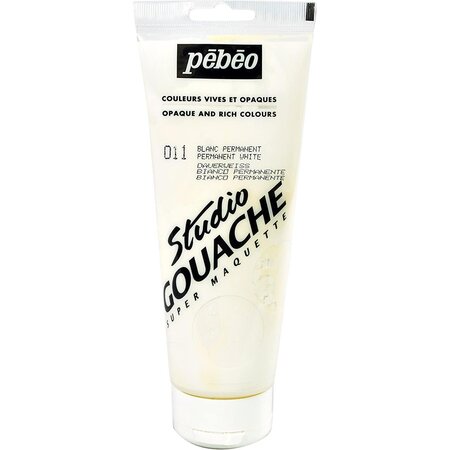 Peinture studio gouache 220 ml blanc permanent PÉBÉO