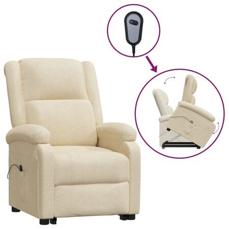 vidaXL Fauteuil Crème Tissu