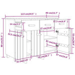 vidaXL Buffet HAMAR Gris foncé 113x40x80 cm Bois massif de pin