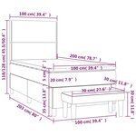 vidaXL Lit à sommier tapissier avec matelas Gris foncé 100x200cm Tissu